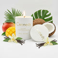 Tropical Mango Coconut Vanilla  Hand Crafted Scented Candle in Concrete Jar