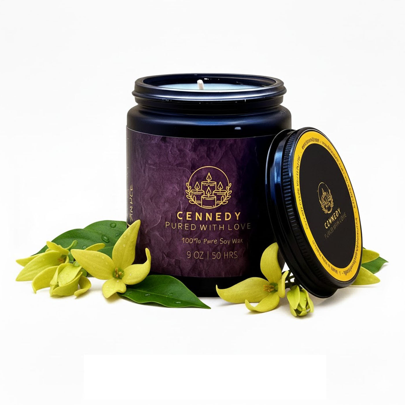 Ylang Ylang Luxury Scented Candle for Meditation, Spa, Birthday & Luxury Gift